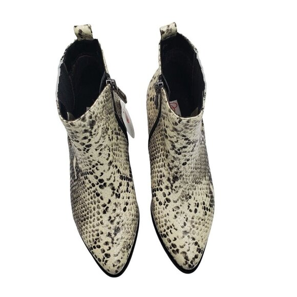 Blondo 7 Elvina Waterproof Leather Bootie Snakeskin Print - Picture 8 of 15